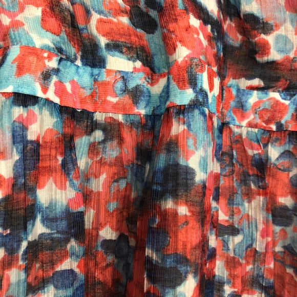 Marc New York Red Blue watercolor floral dress - Picture 7 of 8